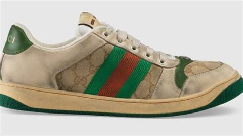 gucci dirty shoes|Gucci sneakers that look dirty.